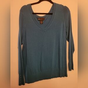 Lane Bryant Blue V-Neck Sweater